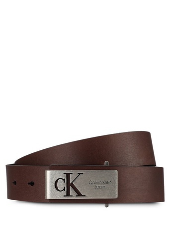 CALVIN KLEIN brown Minimal Monogram Belt 35mm- Accessories CF347ACD06FC85GS_1