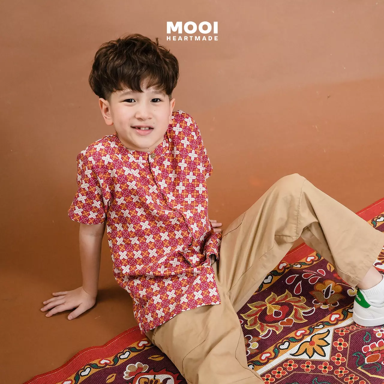 Mooi Atasan Batik Kemeja Anak Laki-Laki Zayyan Batik Shirt - Winter Blue