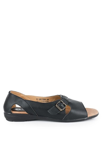 Triset Shoes black TF100 Flat Open Toe 28326SH4CE577AGS_1
