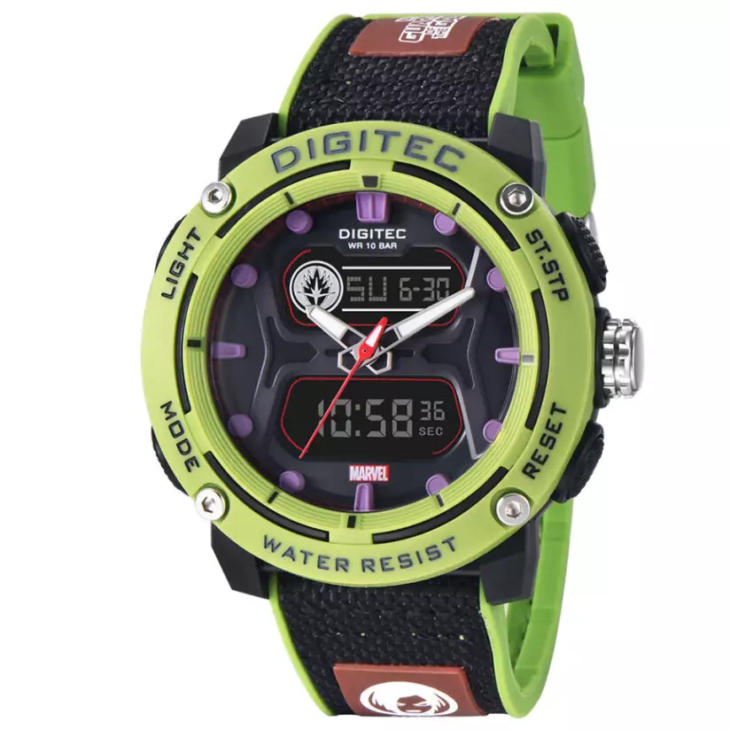 Digitec Jam Tangan Pria - Black Green - Nylon Rubber - DA-2210TN-MV-GRC-4B