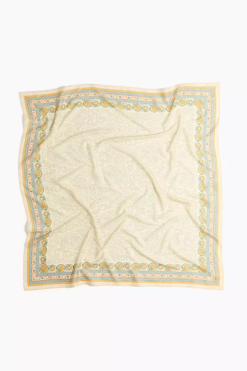 Printed satin scarf