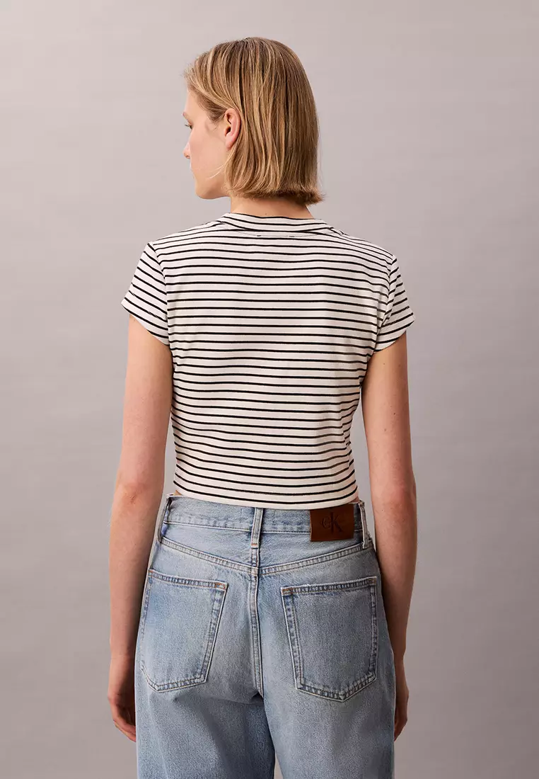 Slim Ribbed Stripe T-Shirt - Calvin Klein Jeans