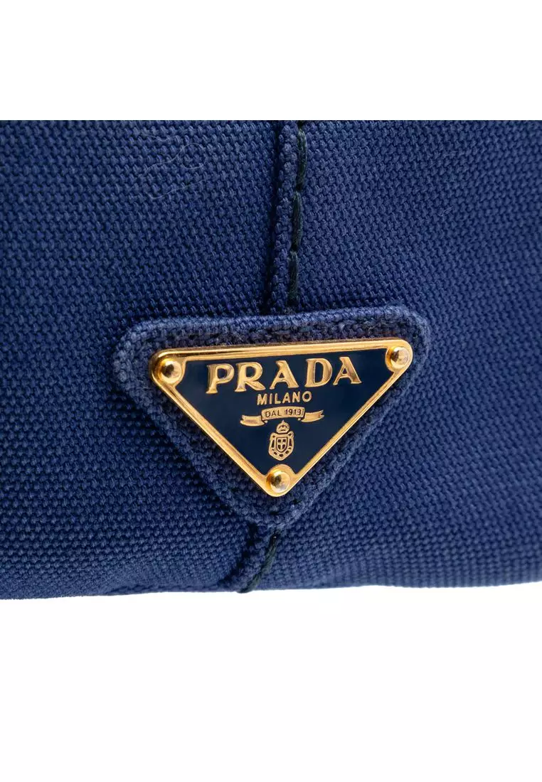 Pre-Loved Prada Small Canvas Canapa Logo Satchel