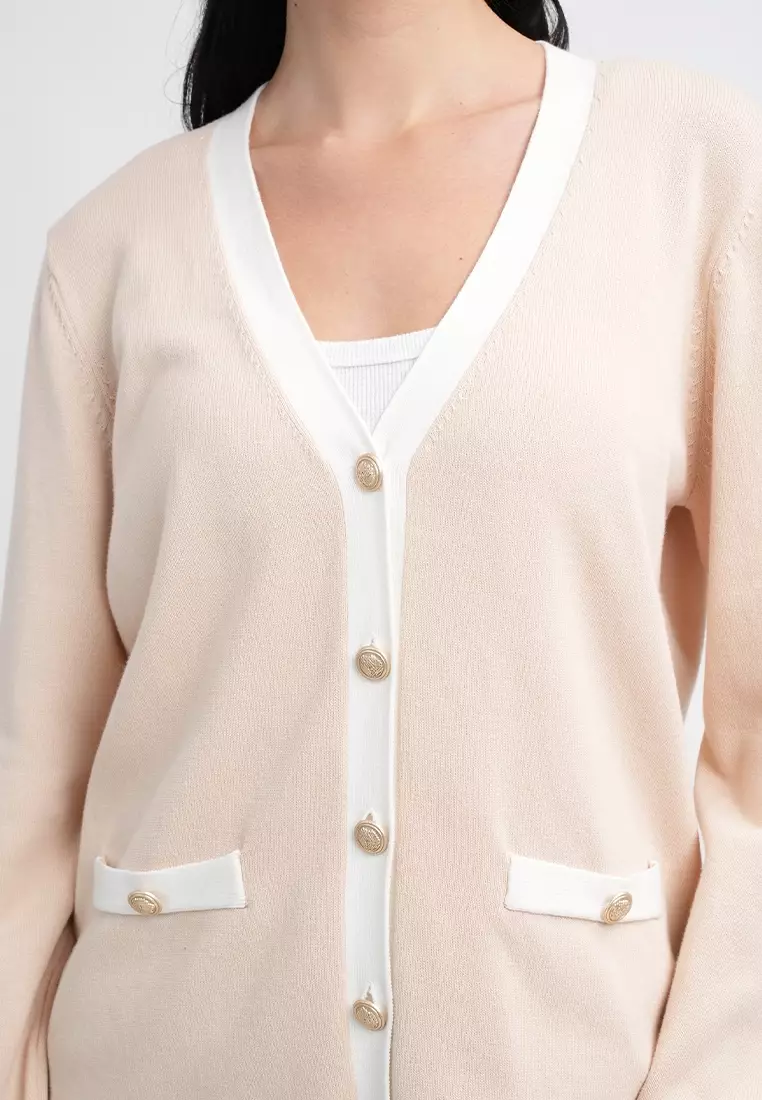 Amelia Signature Button-Up Knit Cardigan