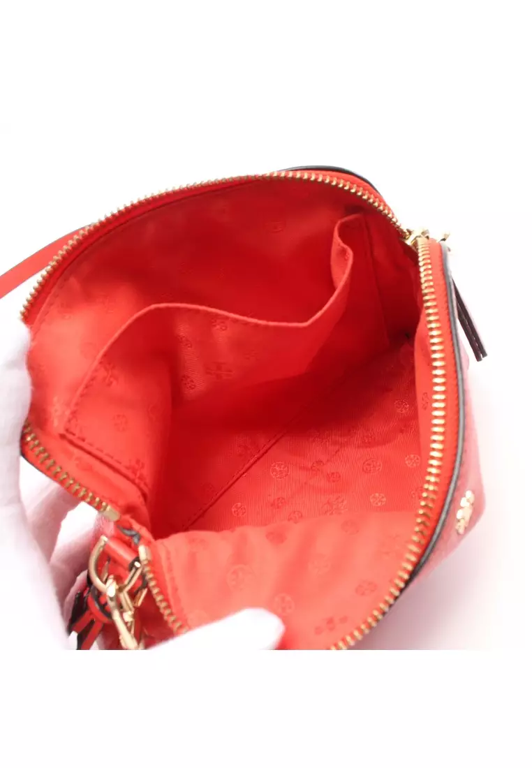 Tory Burch, Bags, Tory Burch Emerson Patent Zip Shoulder Bag Lipstick Red  Bright
