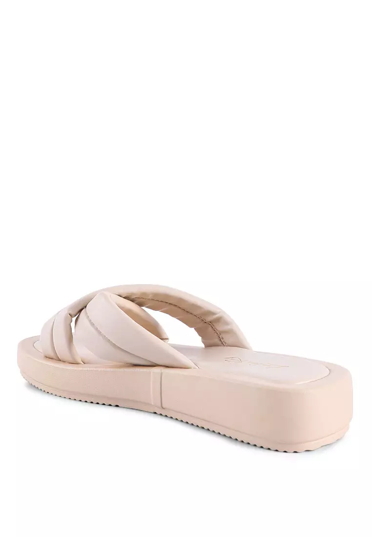 Zara quilted online platform leather sandals