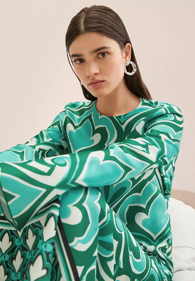mango printed cut out detail dress Mango Printed Cut-out Detail Dress  midi kjoler  shop p Booztlet