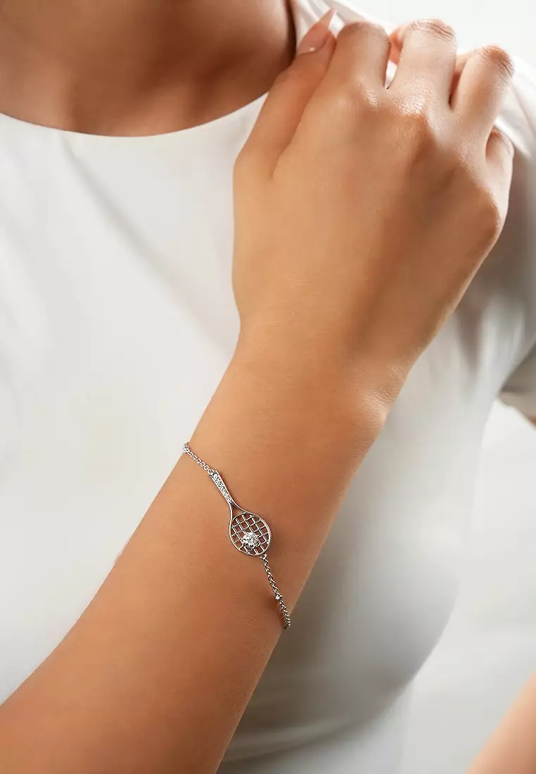 Match Point Racket Bracelet in Vermeil White Gold D/E-VVS/VS (0.27ct TDW)