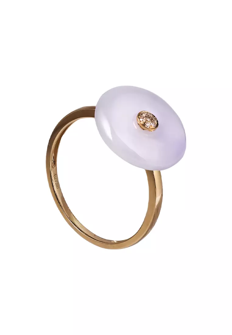 TOMEI Violet Jade Ring, Yellow Gold 750