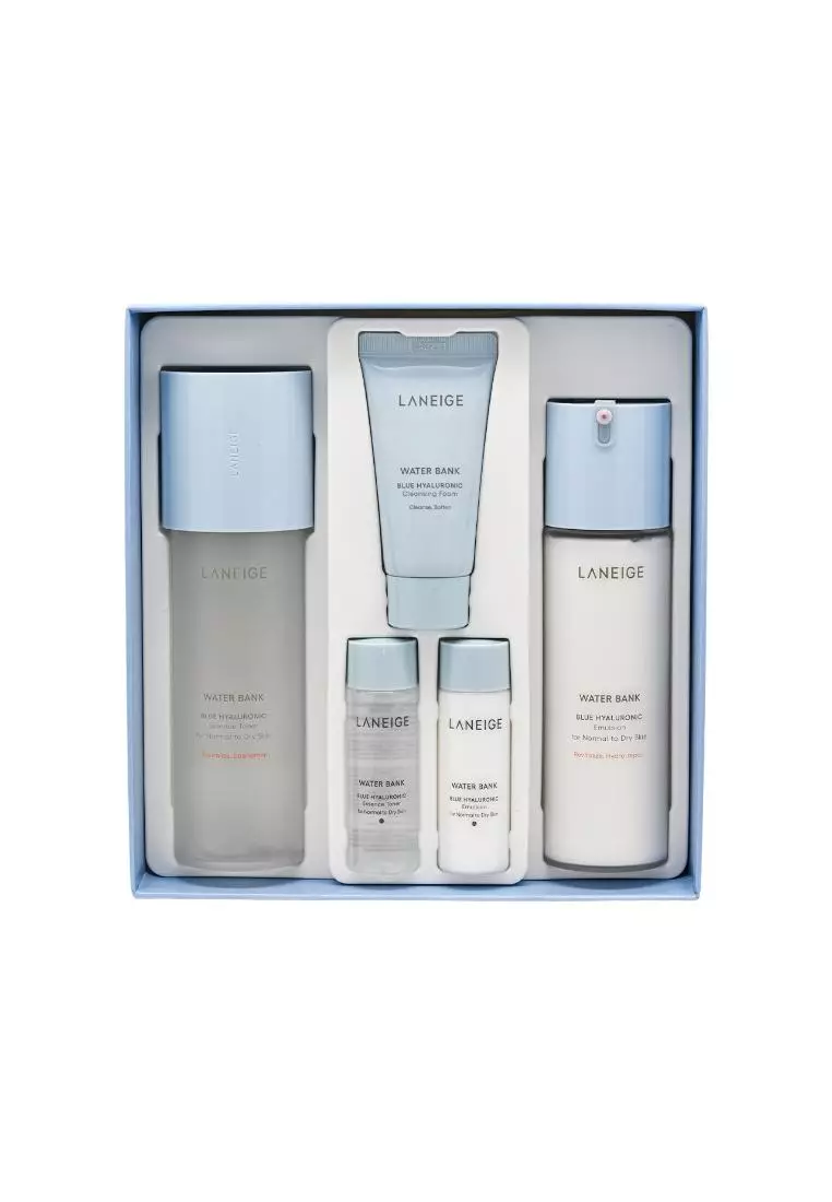Laneige Water Bank Blue Hyaluronic Essential Set (For Dry Skin) (5pcs)