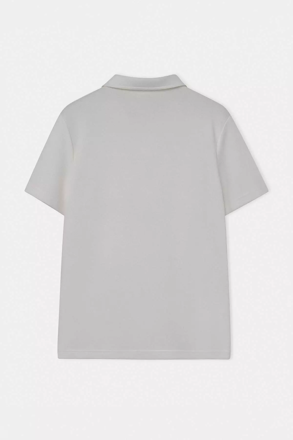 Ecru Regular/Normal Cut Soft-Textured Polo Neck T-Shirt Tmnss26Po00034