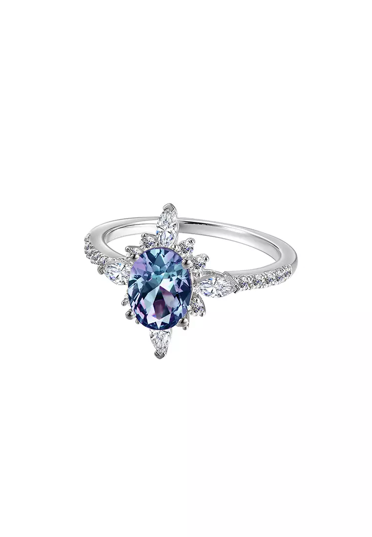 [ Alexandrite Collection ]  Moya Stella Alexandrite Ring WG - Cincin Alexandrite s925 by Her Jewellery
