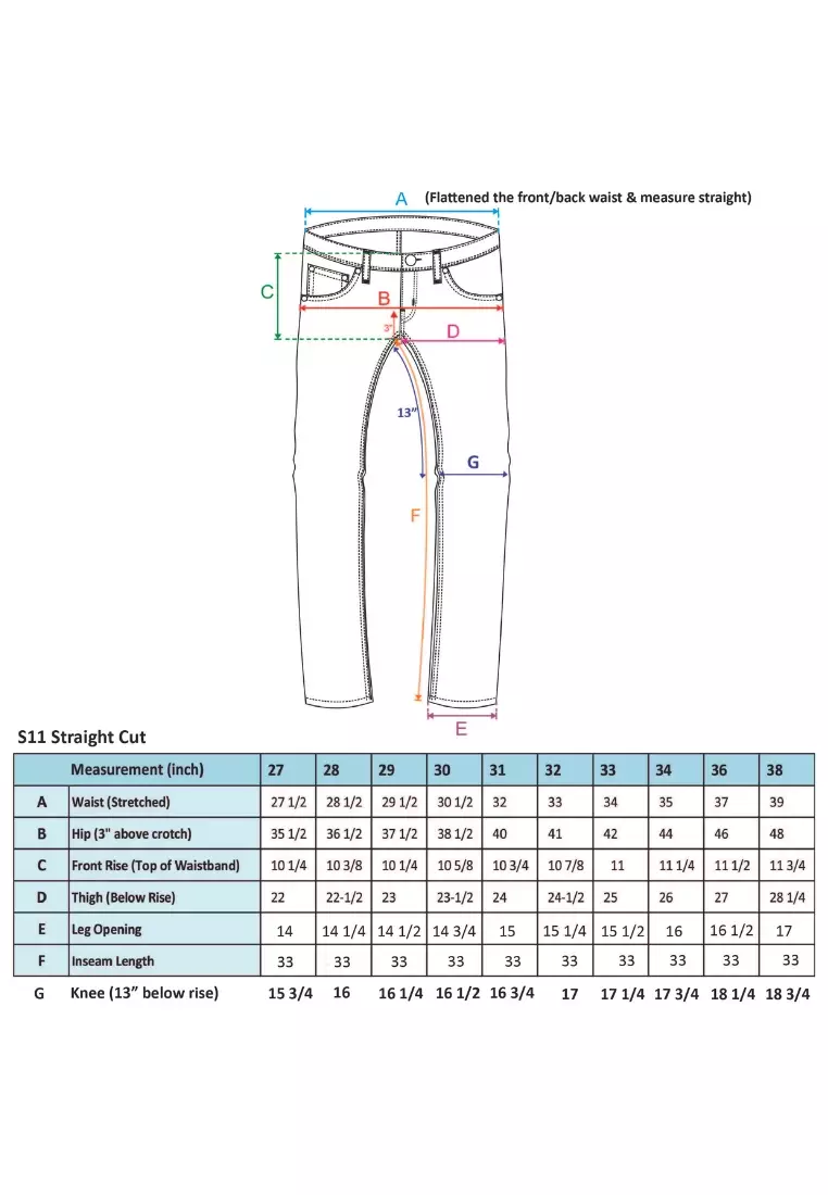 S11 STRAIGHT CUT DENIM JEANS