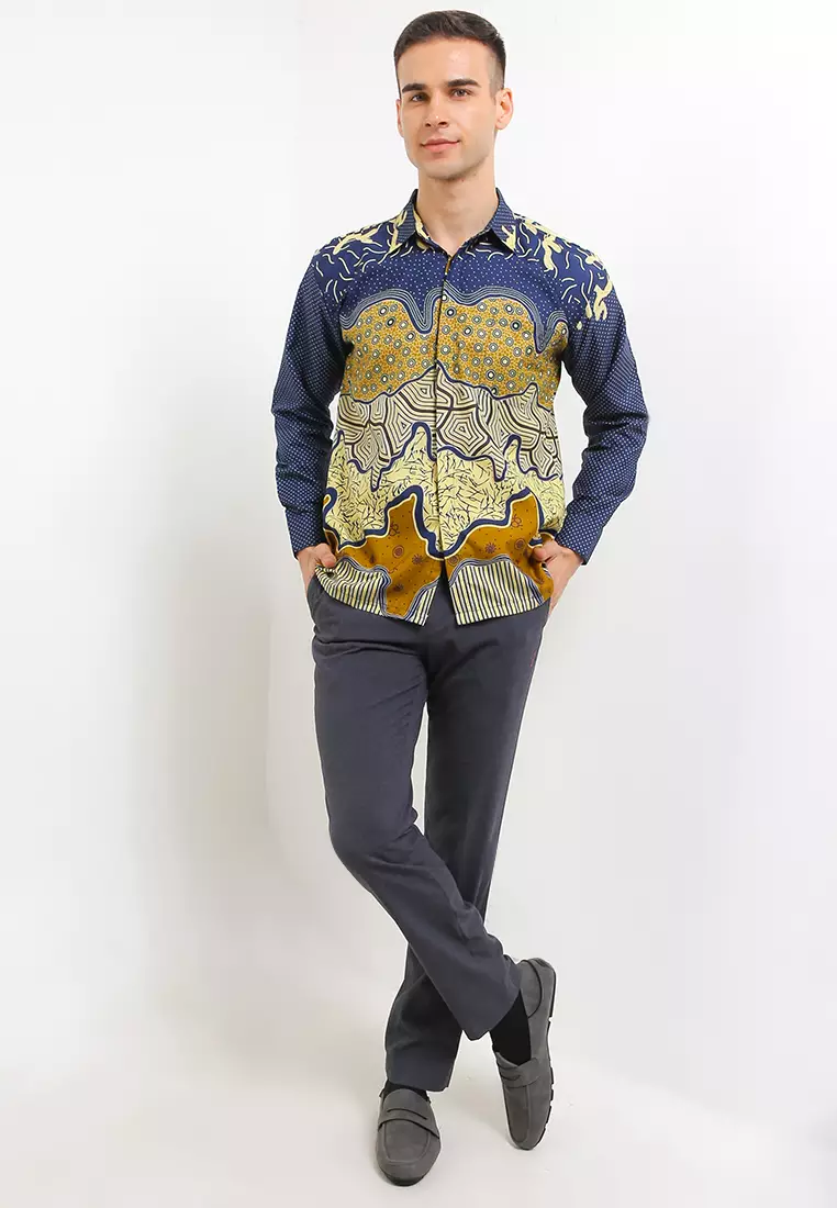 Mahasura Kemeja Batik Exclusive Premium Pria Casual Modern Lengan Panjang