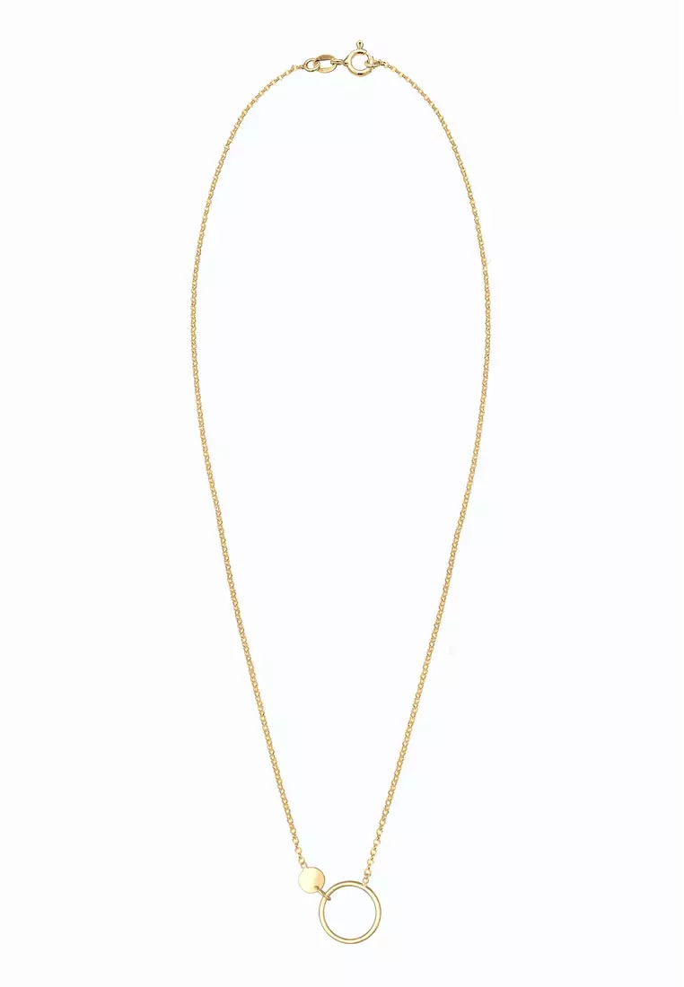 Gold plated circle necklace sale