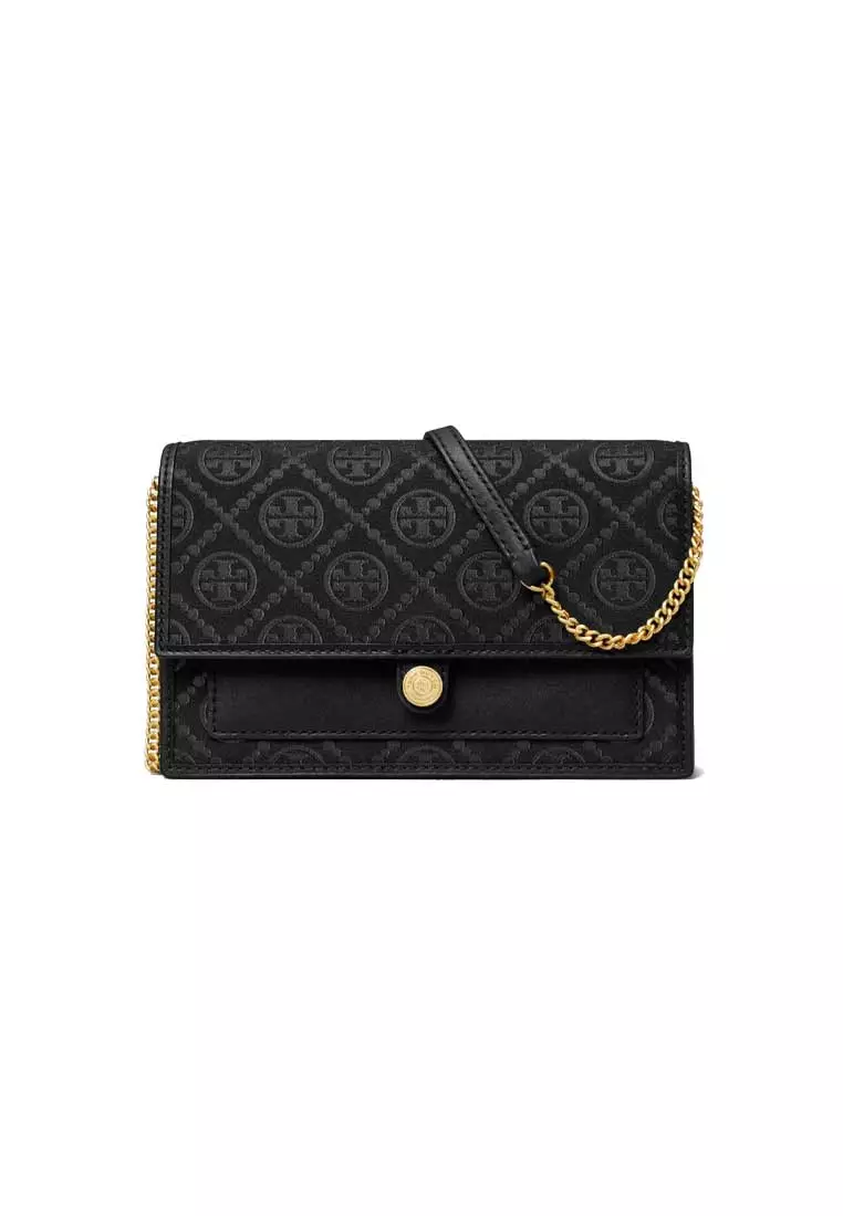 Buy Tory Burch T Monogram Chain Wallet Black 152140 2025 Online