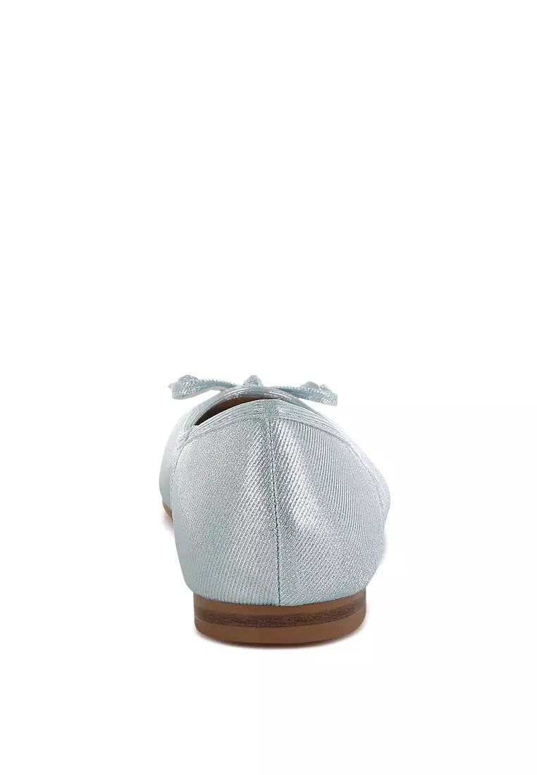 Metallic Ballet Flats in Baby Blue