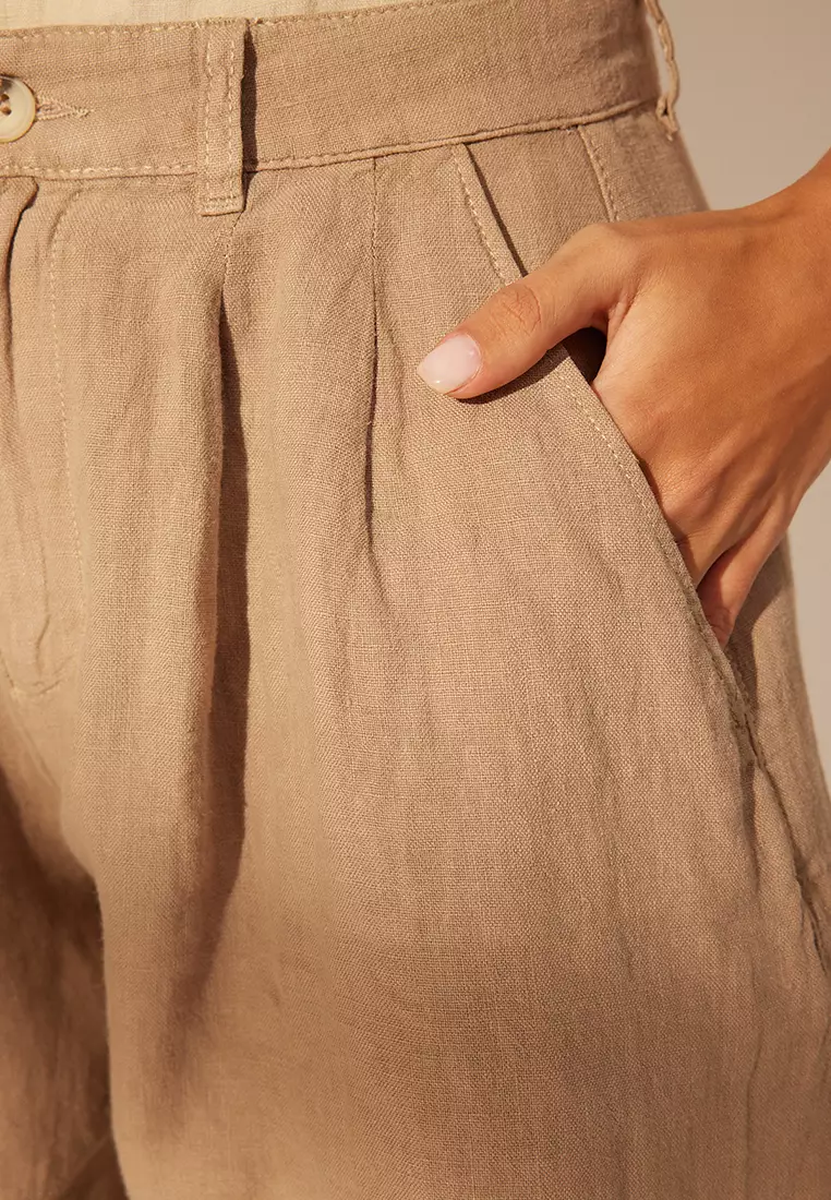 Pleated High Waist Shorts