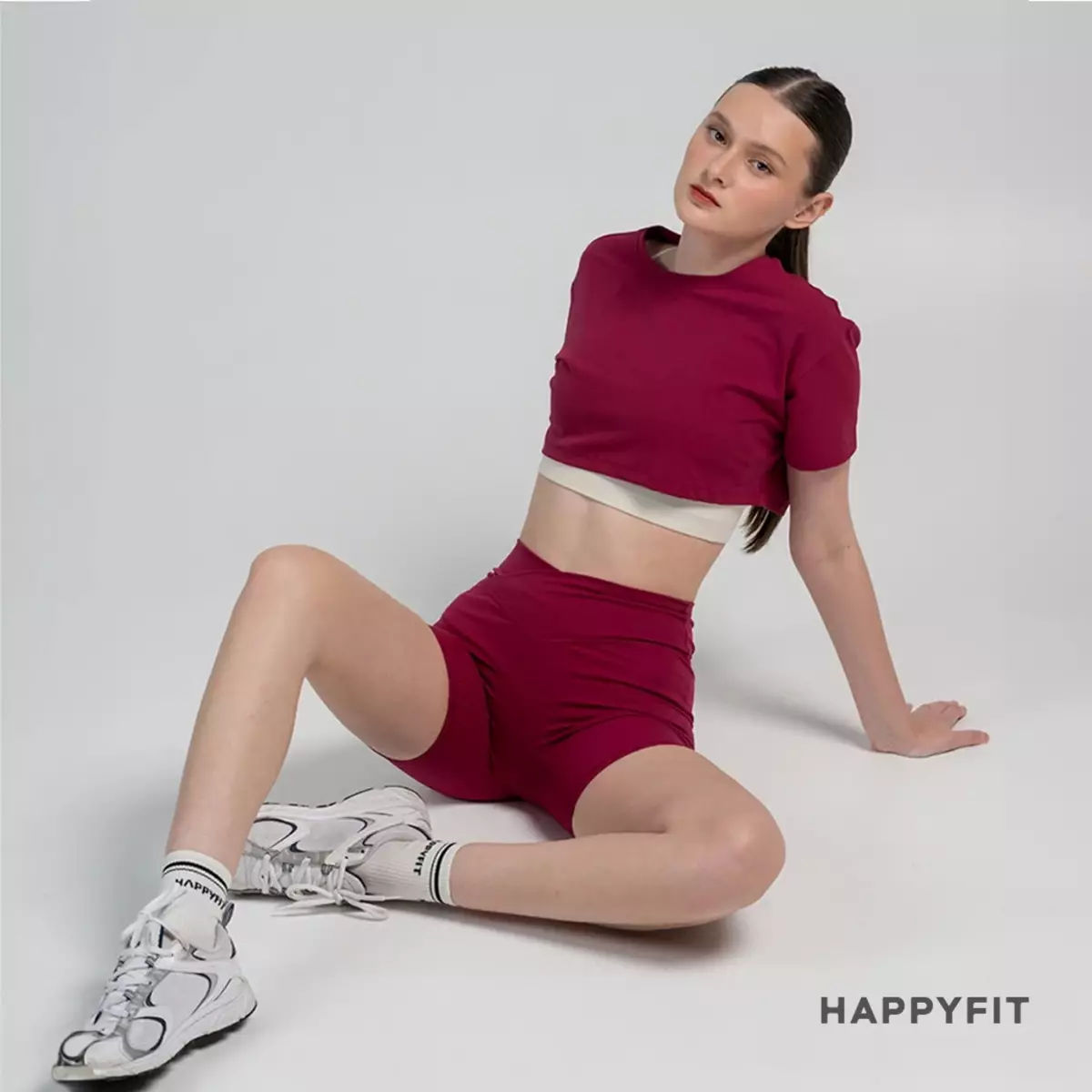 HAPPYFIT - Day to Day Biker Shorts Berry
