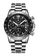 LIGE black and silver LIGE Chronograph Unisex Stainless Steel Quartz Watch, Black Bezel, Black dial on Steel Bracelet D12D5ACC280136GS_1