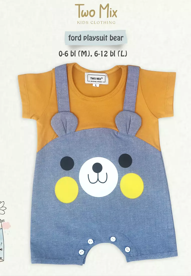 Two Mix - Baju Bayi Laki Lucu - Jumper Romper Bayi Cowok 0-12 Bulan 4320