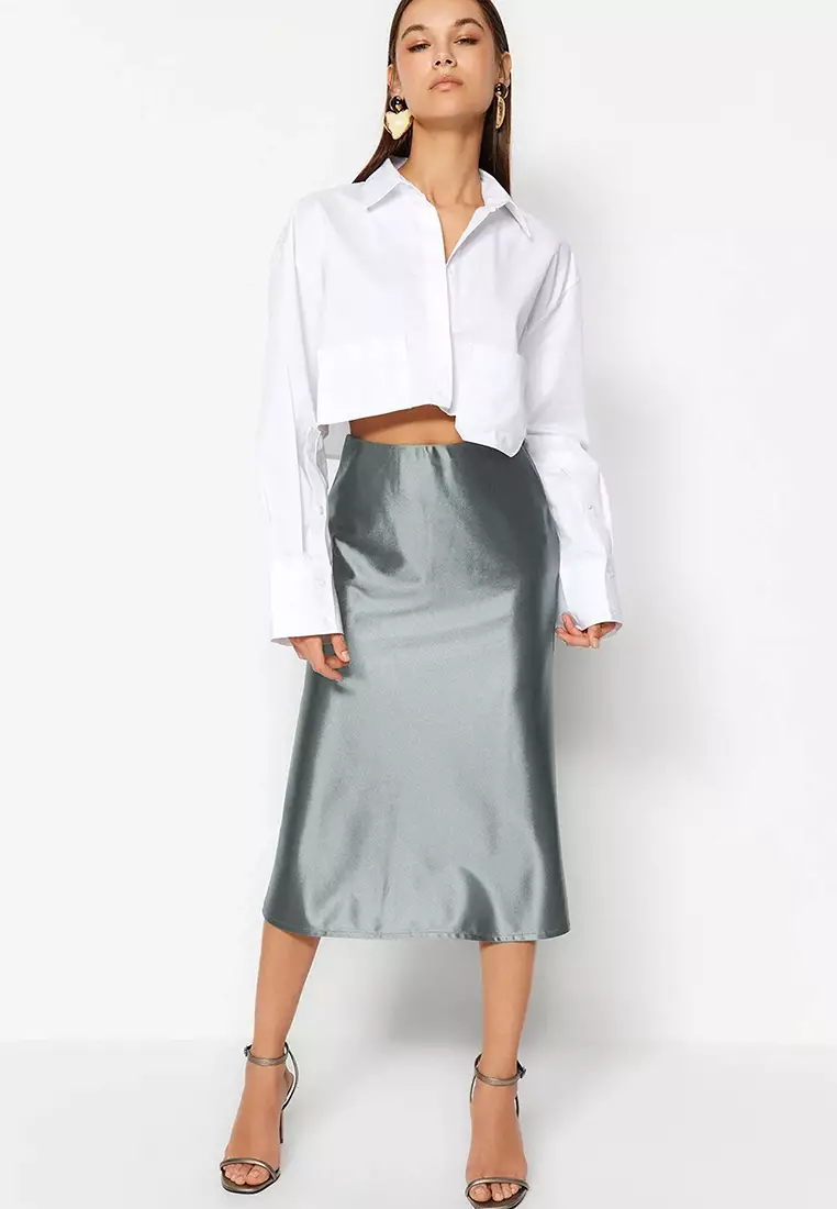 Midi Satin Skirt