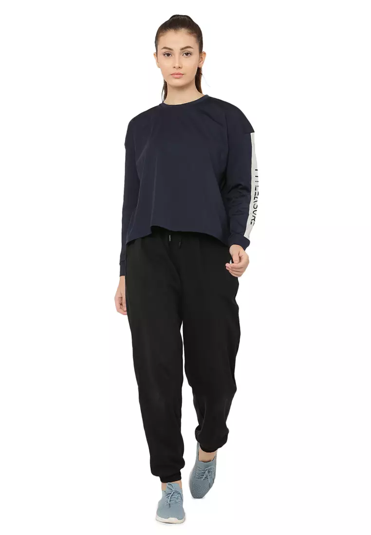 女士训练/健身房蓝色运动衫