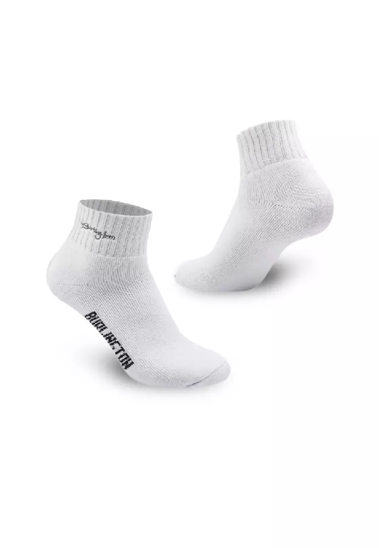 Men's Cotton Embroidered Thick Sports Ankle Socks 3 Pairs In A Pack E1001