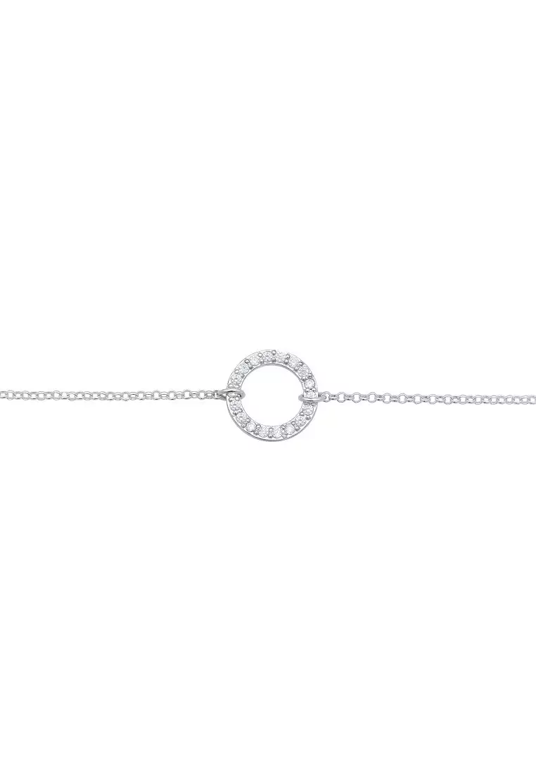 Kalung Perhiasan Perak 925 Wanita Choker Circle Zirconia