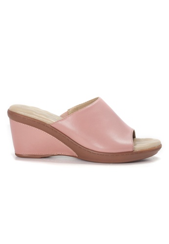 Shu Talk pink AMAZTEP simple Slip on Wedge Heels 3F40ASH47DAD72GS_1