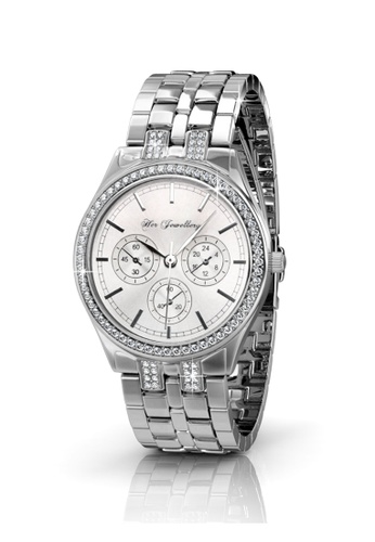Her Jewellery silver Lush Watch (White) - Made with premium grade crystals from Austria HE210AC97EPESG_1
