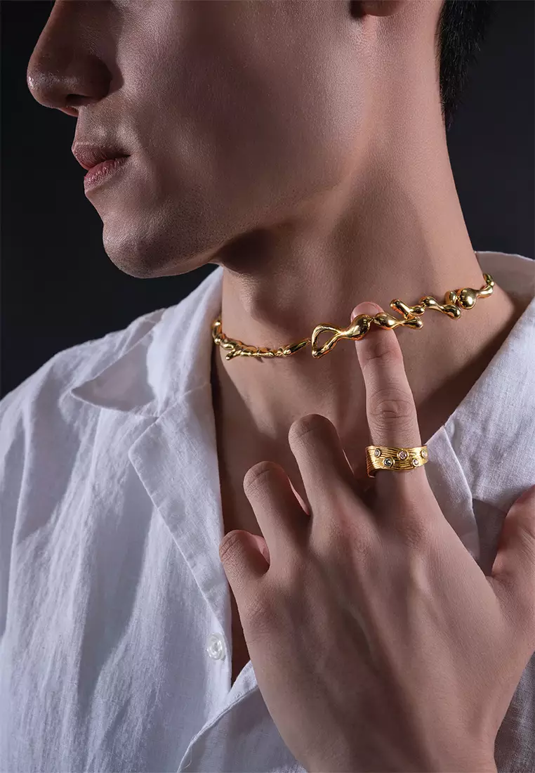 Delulu 水滴型贴颈项链（18K镀金）