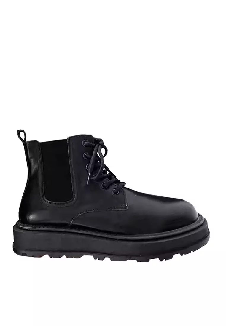 Elegant cowhide Bootlace short Martin boots