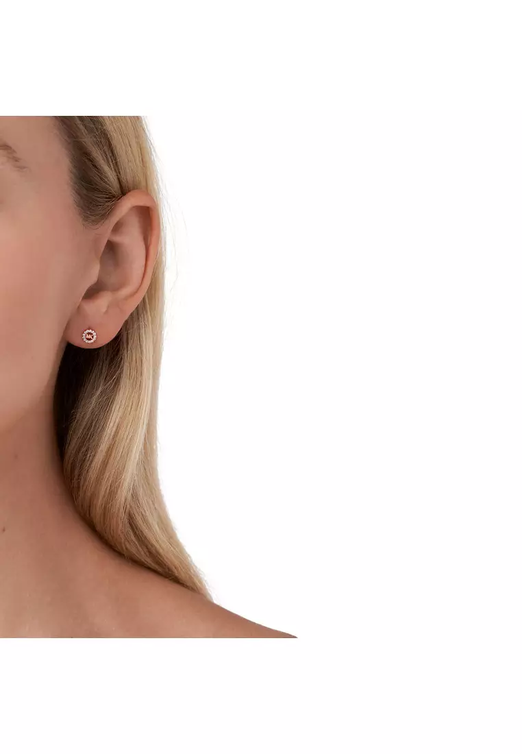 Mk logo stud earrings shop