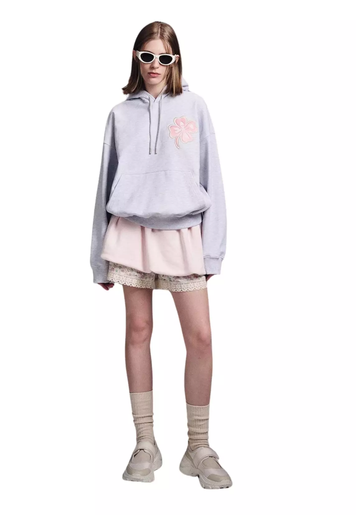 Hoody Clovermardi Satin - Heather Pink