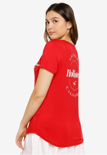 Hollister red Easy Print Core Top 82023AAC752D15GS_1