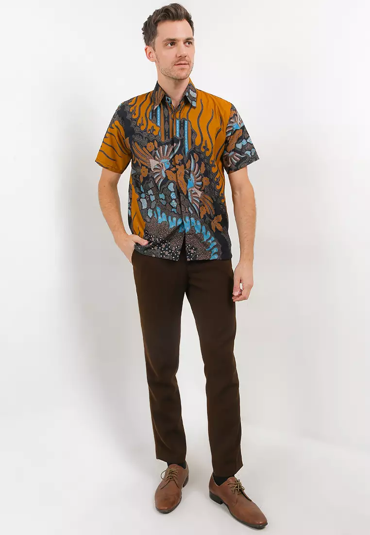 Kenari Kemeja Batik Exclusive Premium Pria Casual Modern Lengan Pendek