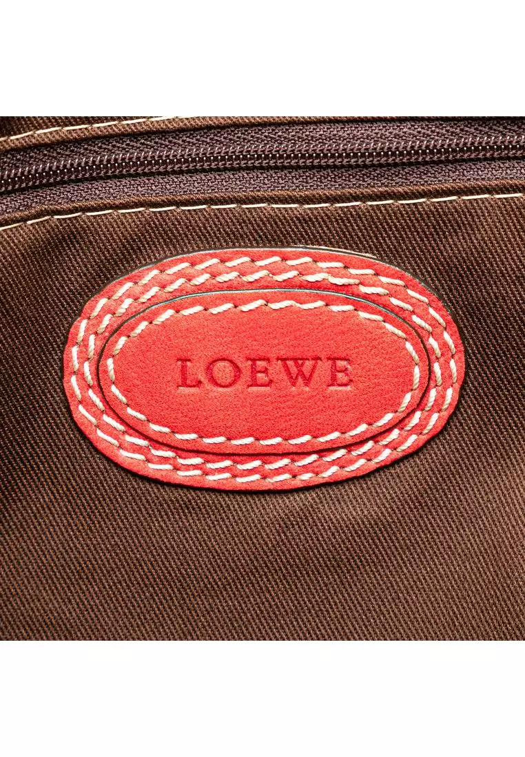 Pre-Loved Loewe Nubuck Anagram Madrid Fringe Shoulder Bag