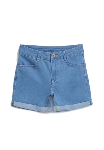 LC WAIKIKI blue Basic Cotton Girl Jean Shorts 99B93KA9F1C1D1GS_1