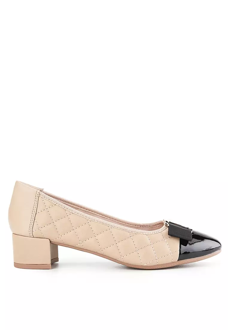 REGINA J2386-2 HEEL SHOES LIGHT BROWN/BLACK