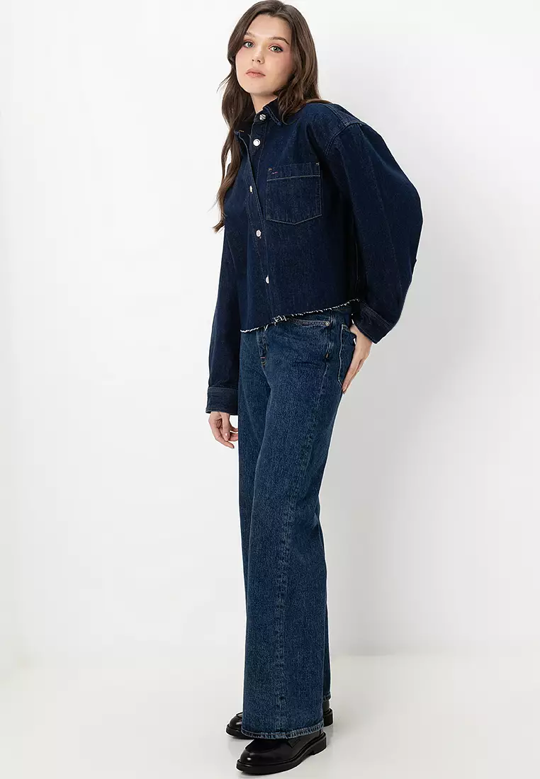 Tommy Hilfiger Cropped Denim Shirt Jacket Tommy Jeans 2025 Buy