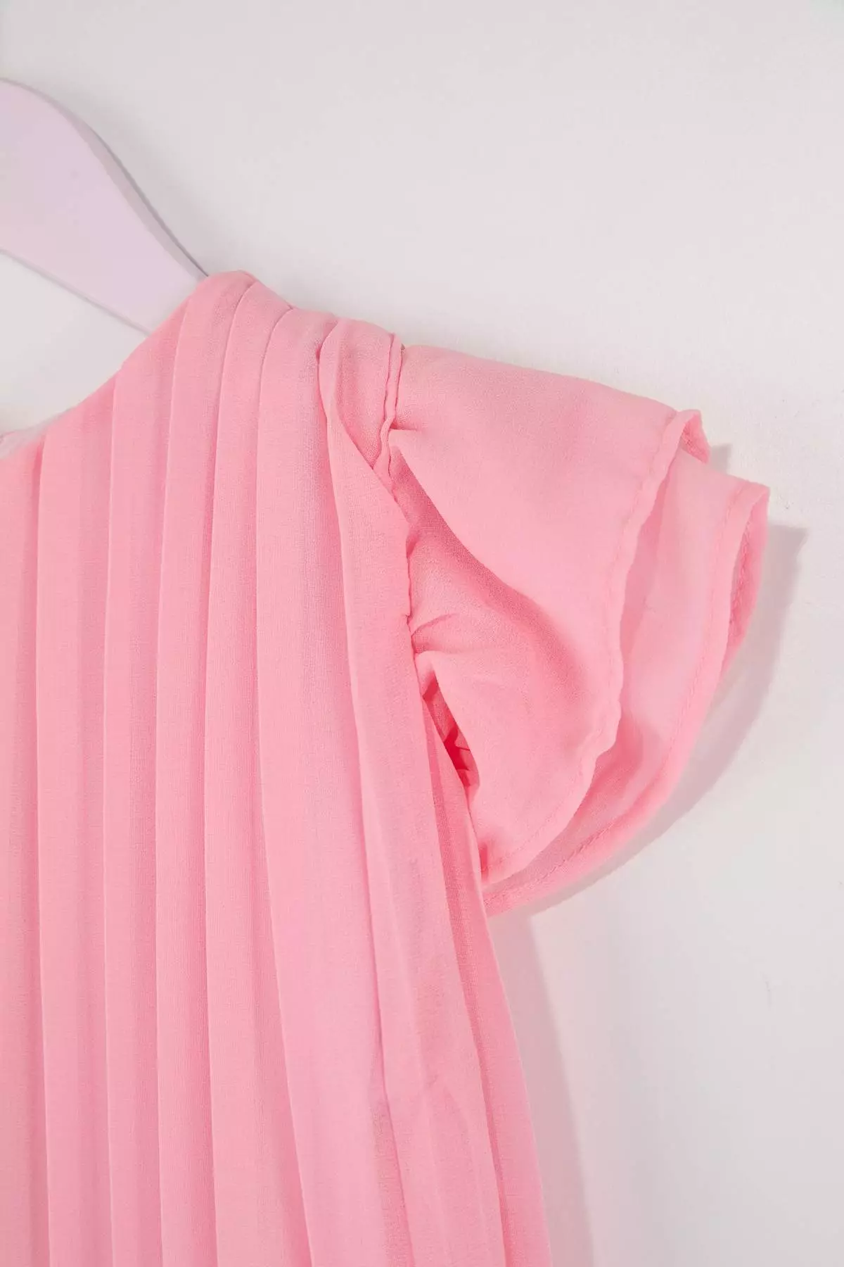 Pink Girl Child Chiffon Eid Woven Dress Tkdss26El00027
