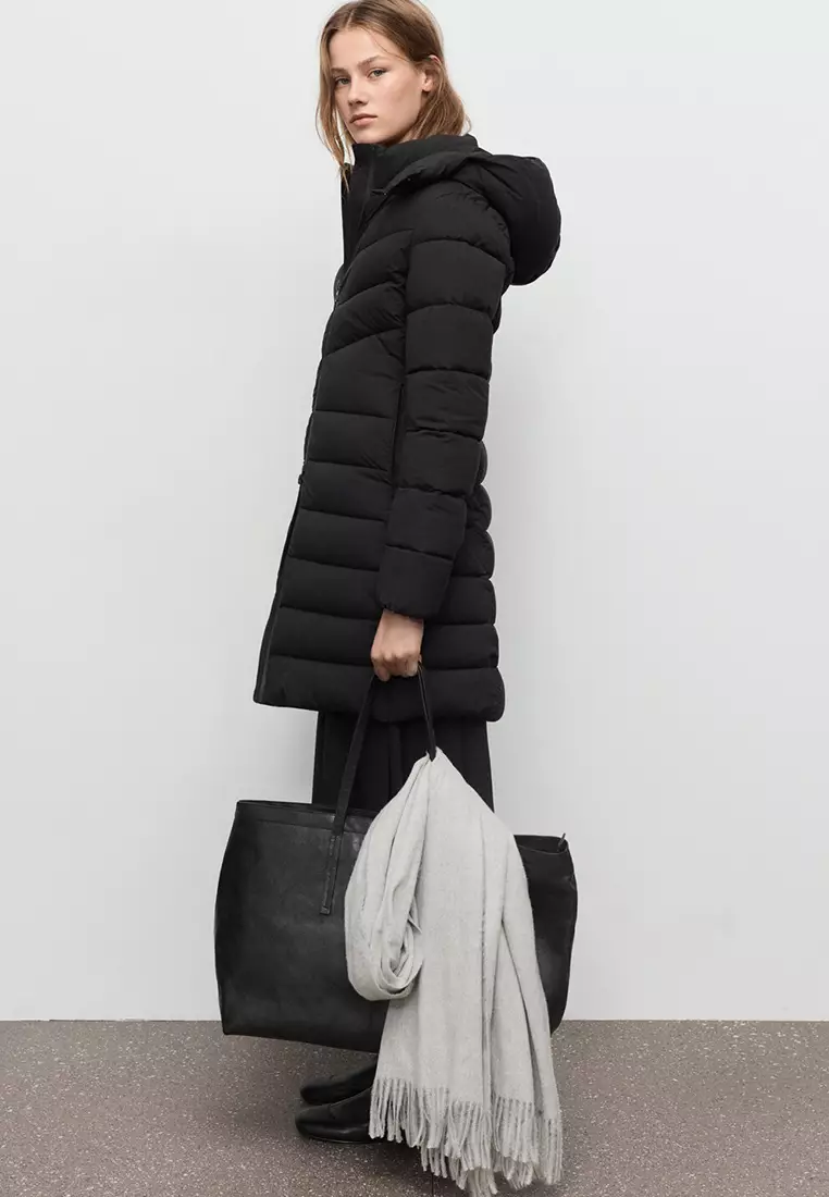 Midi Quilted Anorak with Hood