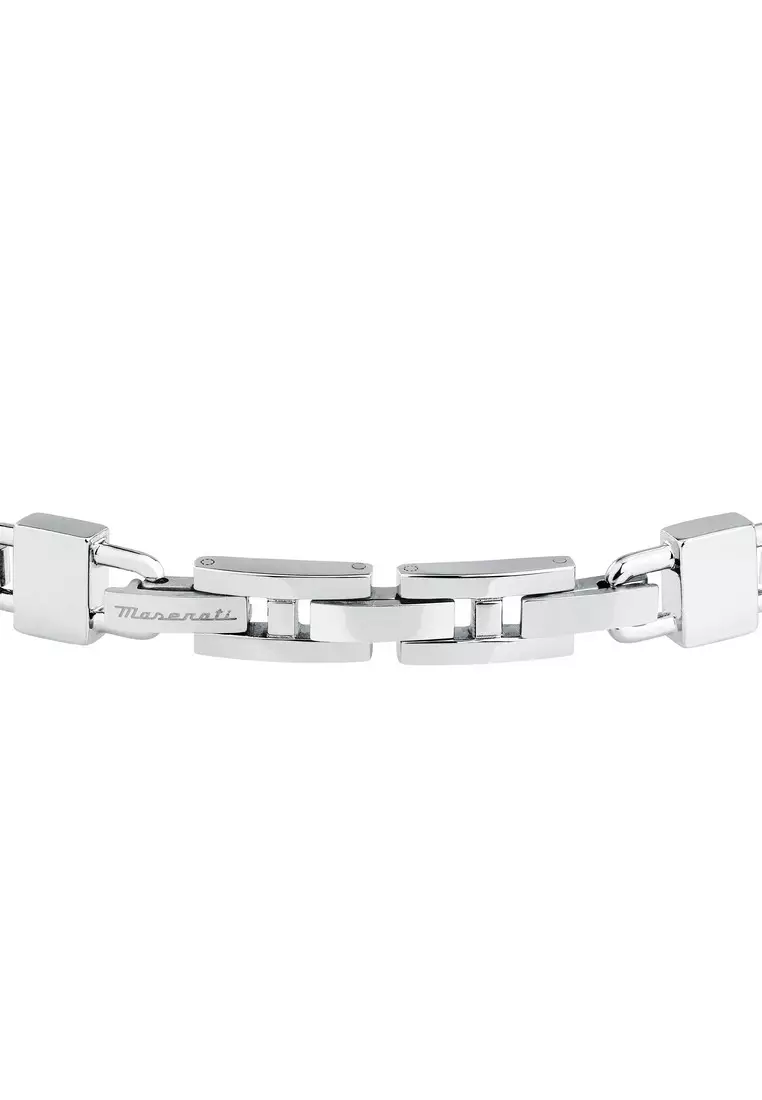 Maserati Jewels 190+30 mm Men's Bracelet, Stainless Steel, Black Ceramic, Rose Gold Logo, JM424ATZ41 (Adjustable)