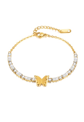 CELOVIS gold CELOVIS - Anna Butterfly Pendant Chain with Cubic Zirconia Chain Link Bracelet in Gold 232F7ACD975C60GS_1