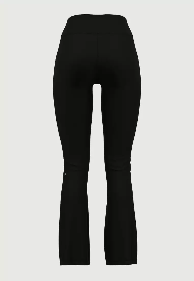 Black Solid High Waist Flare Pants
