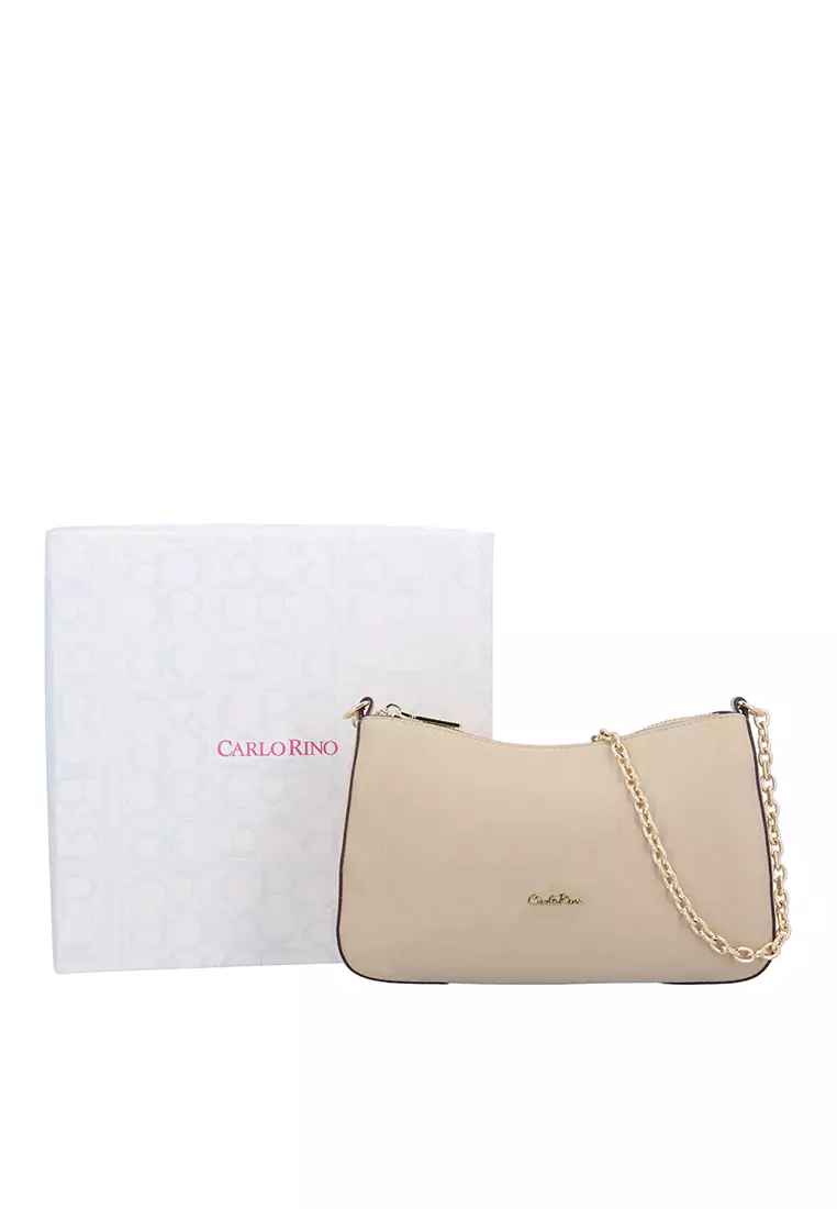 Buy Carlo Rino Aurea Velvet Shoulder Bag - Medium Beige 2026 Online ...