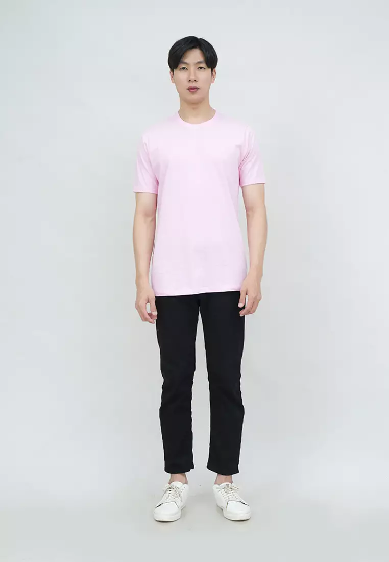 Kaos Polos Pria Premium Katun Combed Lengan Pendek Pink