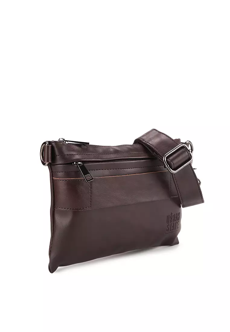 Distressed Leather Hand Strap Clutch Bag