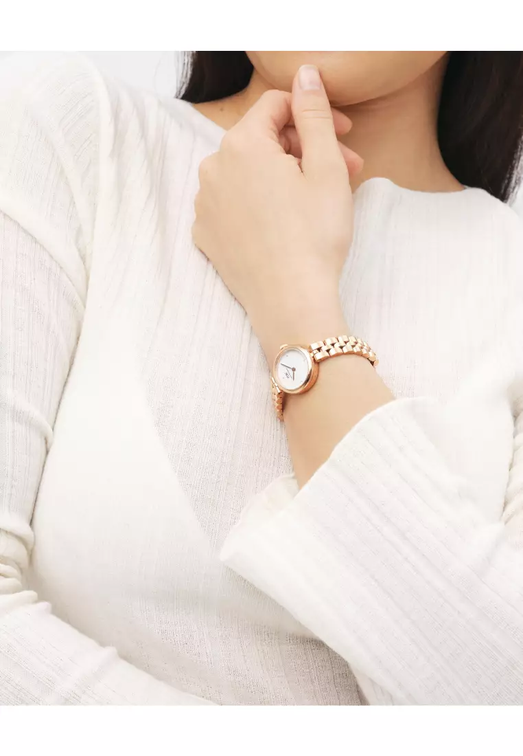 Elan Lumine Rose Gold White Dial - Fashion Watch for women - Stainless Steel Strap Watch - Female Watch - DW Official - Authentic